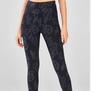 Fabletics powerhold black floral leggings